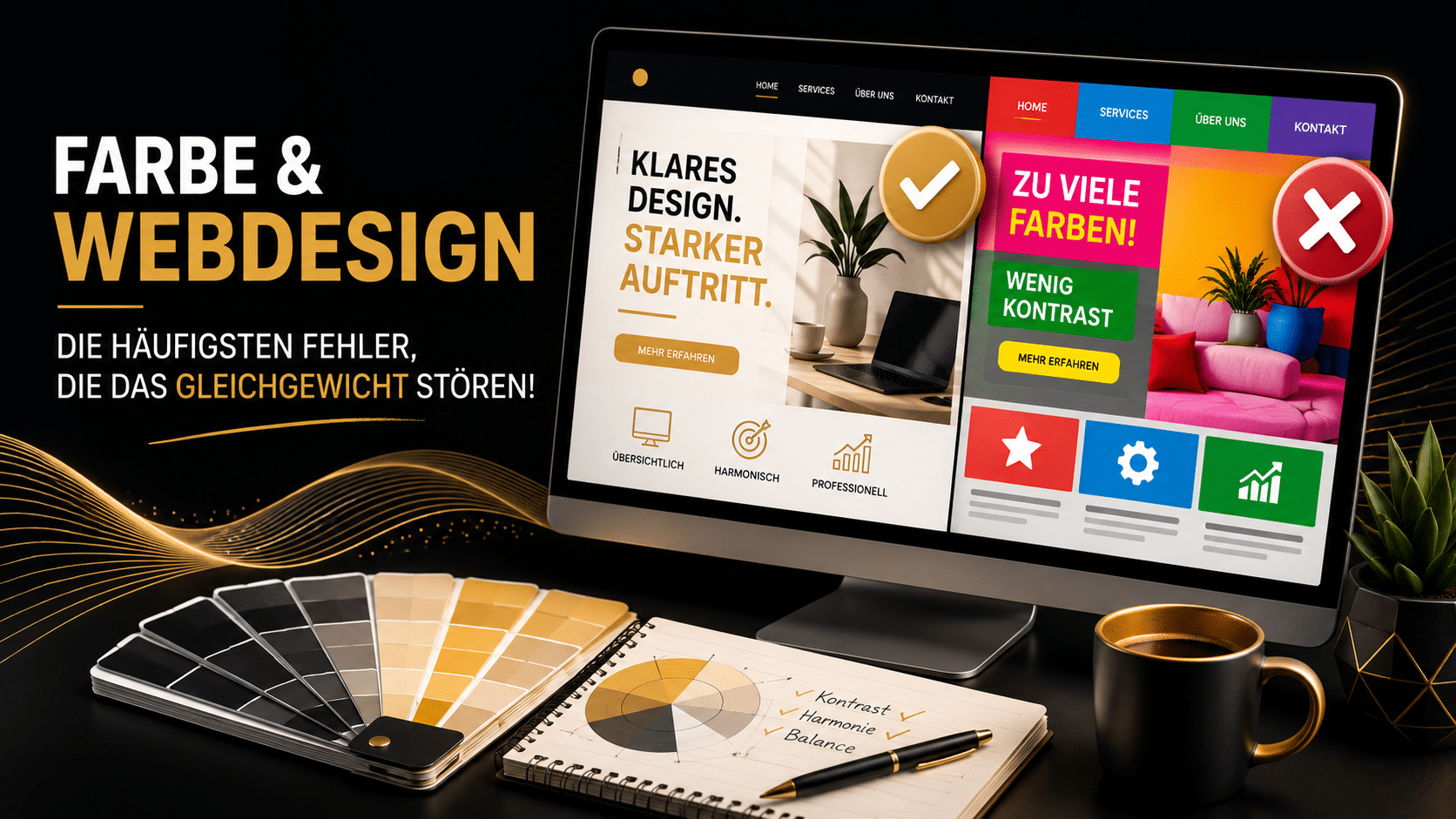 Farbe und Webdesign: Die häufigsten Fehler, die das Farbgleichgewicht stören!
