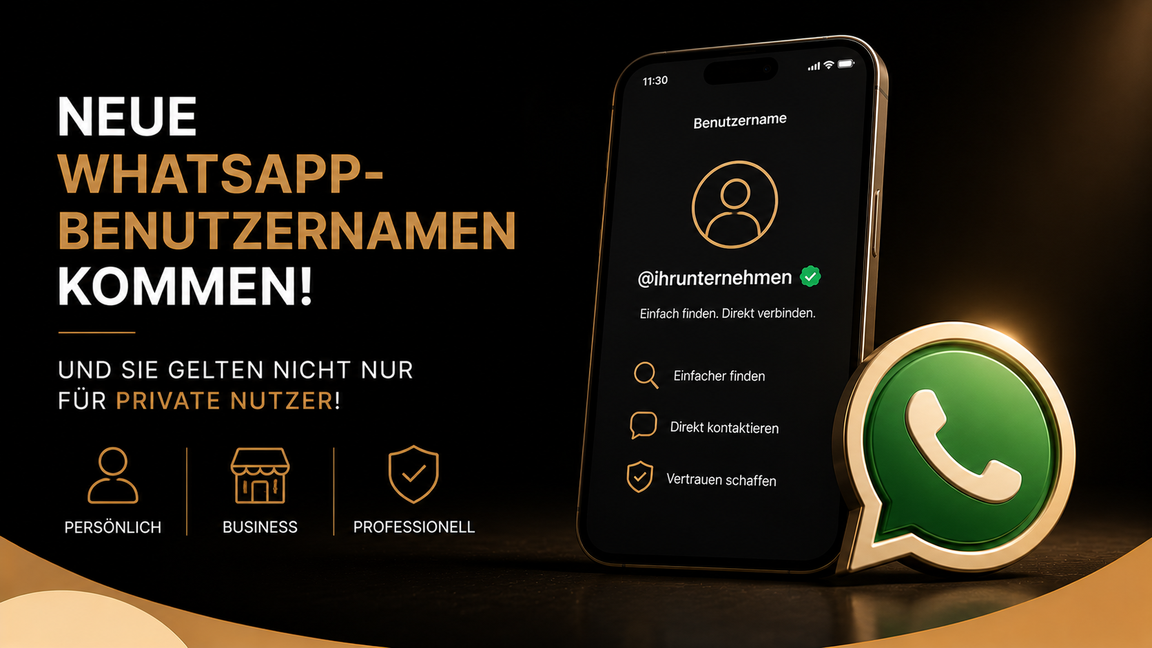 WhatsApp Benutzernamen statt Telefonnummer