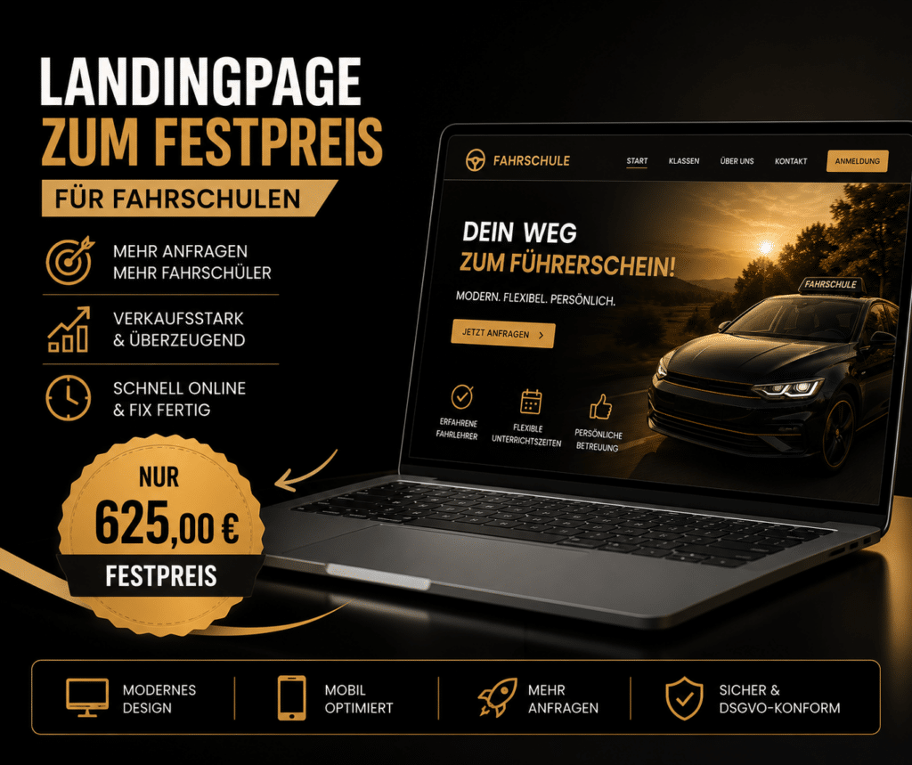 Landingpage f&uuml;r Fahrschulen